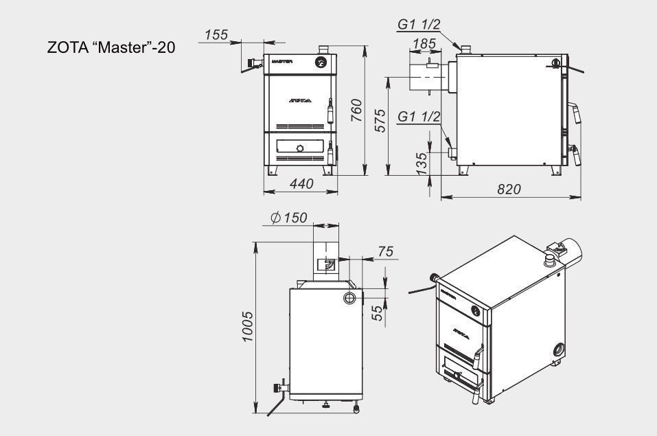 Твердотопливный котел зота чертежи